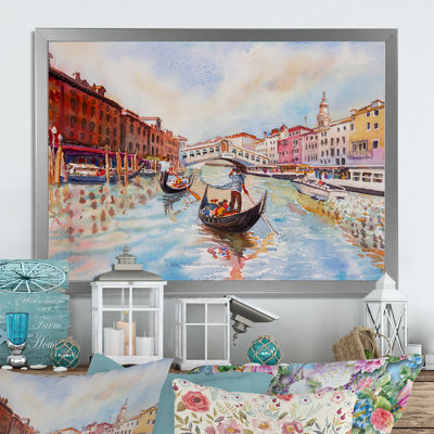«Venice Canal pendant l'été», reproduction sur toile flottante