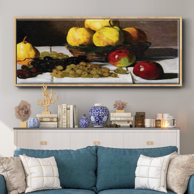 Still Life with Pears and Grapes, 1867- Framed Canvas
