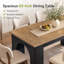Table de salle à manger rectangulaire brune et noire de 160 cm (63 po) pour 6 personnes