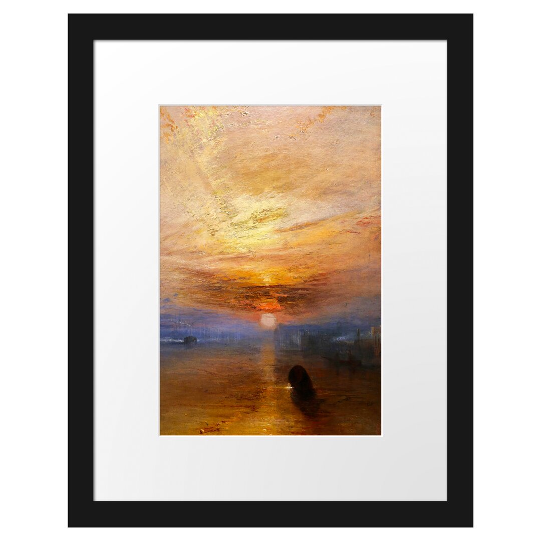 William Turner - The Fighting Temeraire Tugged To Her L - Im Bilderrahmen Mit Galerie-Passepartout