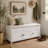 Storage Bench With 3 Shutter-Shaped Doors, Shoe Bench With Removable Cushion And Hidden Storage Space-791716169