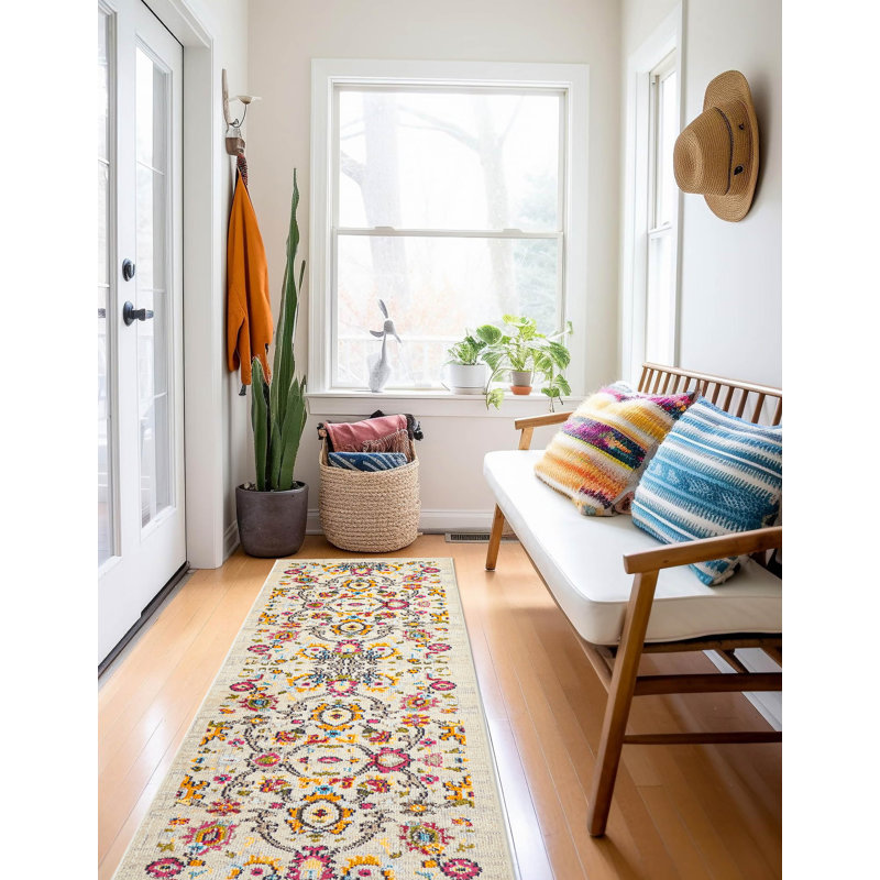 Rosa Ivory Rug 2'8" x 8'2", Runner 2'8" x 8'2"