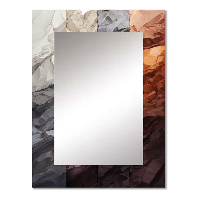 Bean Stone Collage - Stone Geode Decorative Wall Mirror, Traditional Mirror, Printed Metal Art