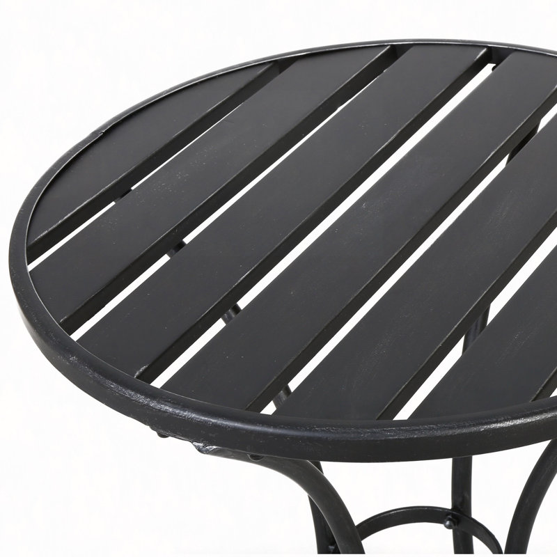 3 Pc Kd Metal Bistro Set, Black