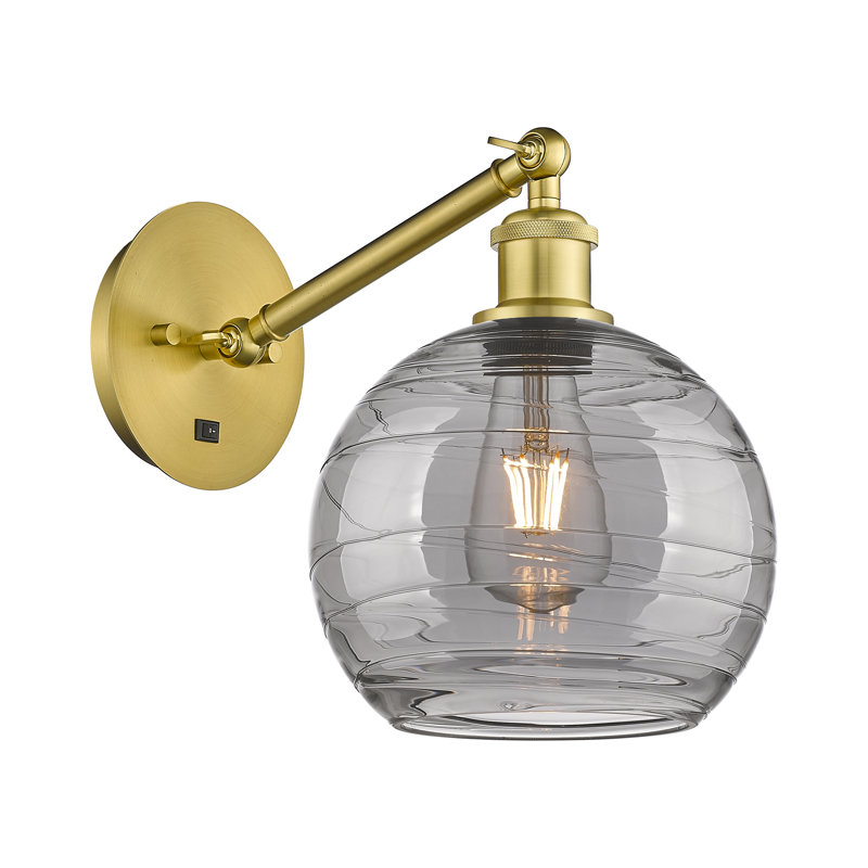 Allare Steel Armed Sconce, Satin Gold
