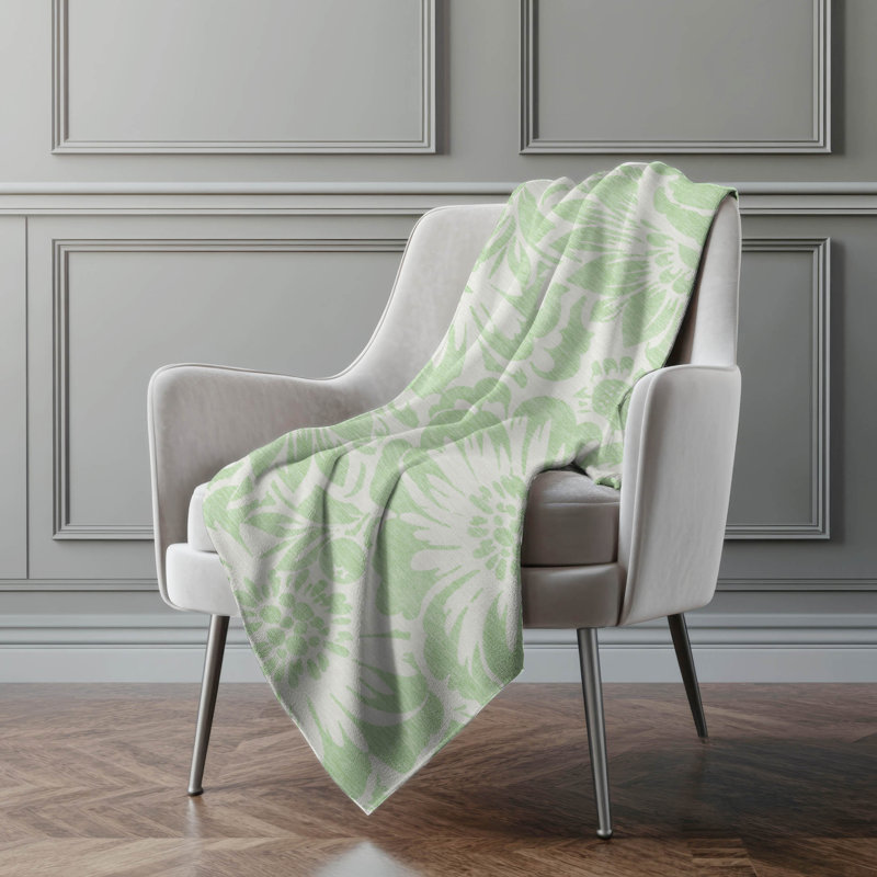 Jeté en sherpa floral Addison, Menthe