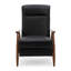 Fauteuil inclinable avec accoudoirs en bois Fremont - Noir-1570655244