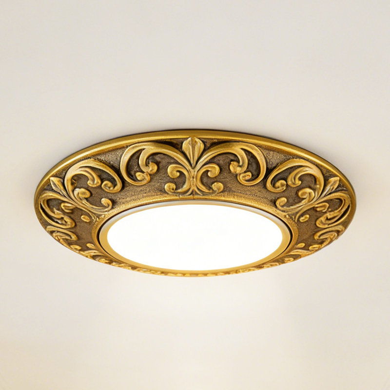 Luminaire encastré rétro sculpté à DEL 4,5 po, ensemble d'éclairage encastré Canless bronze antique, lumière blanche neutre 4000K