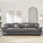 Velours gris moderne à 3 places avec rangement caché, housses de coussins amovibles, accoudoirs coussinés pour chambre à coucher, espace de rangement avec pieds en bois massif, appartement avec pieds en bois massif-990961294