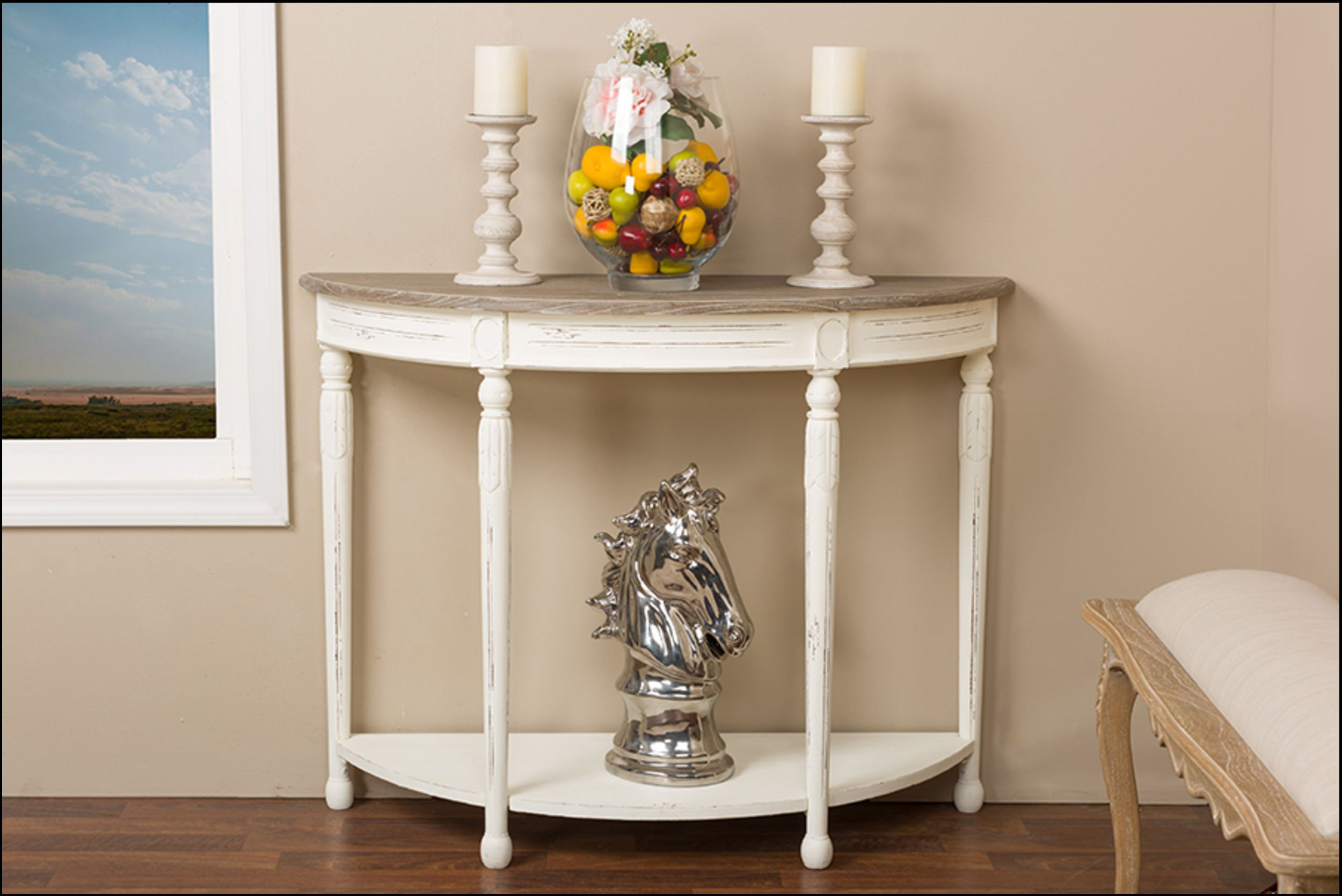 Laurel Foundry Modern Farmhouse Console en bois massif Ornellas et ...