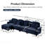 Canapé modulaire classique à trois places en forme de L avec accoudoirs évasés et volants amovibles, jupes plissées et pieds fuselés, canapé à quatre places en chenille confortable avec repose-pieds mobile-40222905