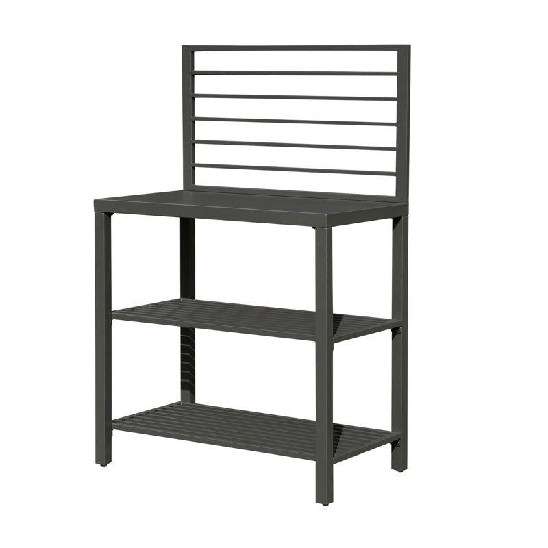 Outdoor Kitchen Island With Storage, Aluminum Kitchen Storage Island Kitchen Food Prep Table With Double Storage Rack, Freestanding Bar Center With Protective Cover Indoor Outdoor