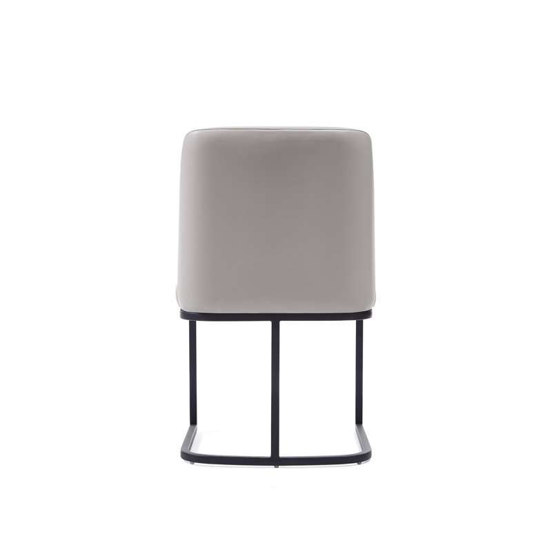 Serena Leatherette Side Chair Dining Chair, Light Gray