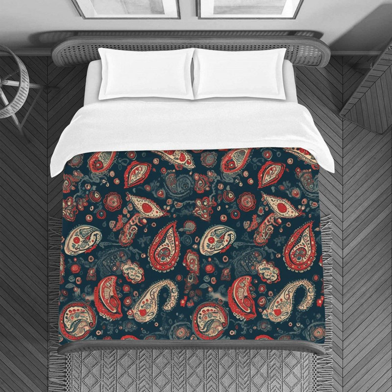 Paisley Bedding, Queen Duvet Cover