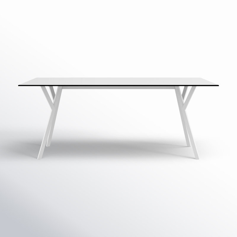 Pontus Rectangular Outdoor Dining Table , in. W in. D, White, 35.5'' W x 71'' L x 29.5'' H