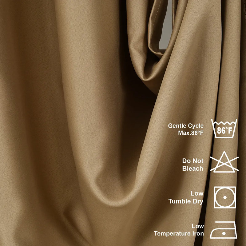 Extra Wide & Extra Long Custom Made Solid Color Room Darkening Single Curtain Panel, 100" W x 264" L, Barley