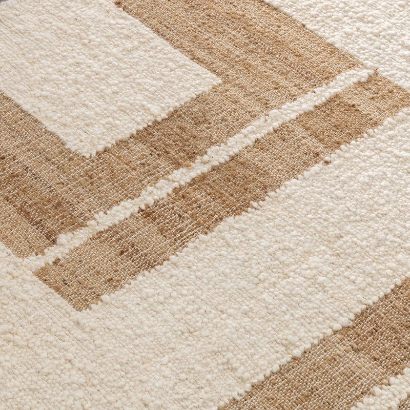 Kavala Handwoven Wool Blend Area Rug, Ivory/Brown, Rectangle 8' x 10'