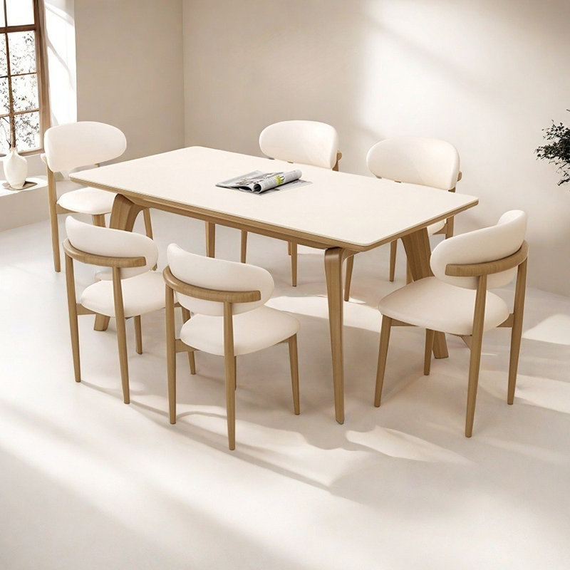 Modern simple fashion rectangular dining table set, 29.5"H x 70.8"L x 31.5"W