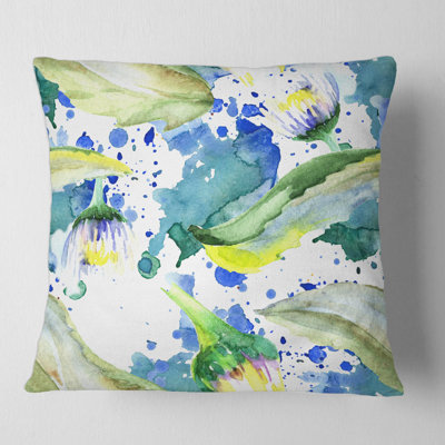 Daisy Flowers Aquarelle Impression I Square Pillow Cover & Insert