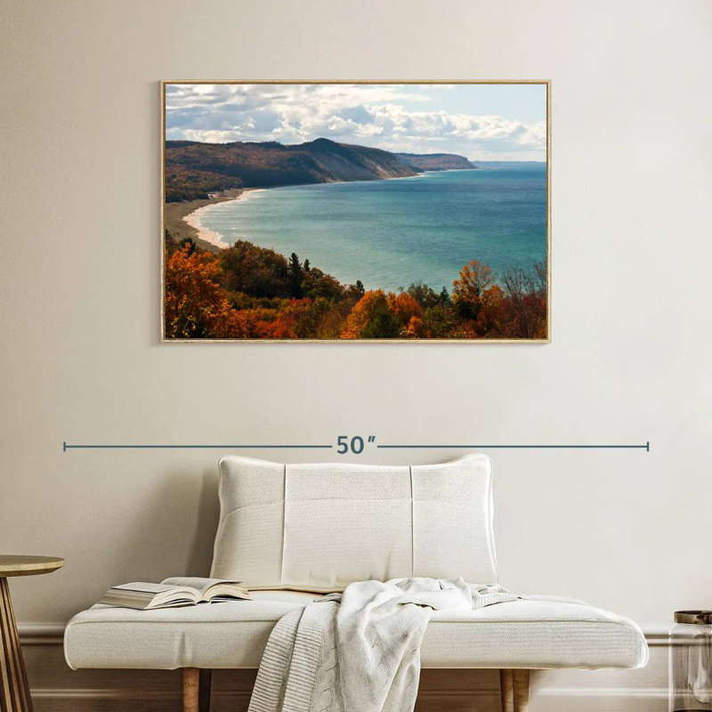 Dunes du lac Michigan, Cadre flottant en bois naturel, 43 po x 29 po