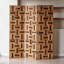 Paravent 3 panneaux en bois massif brun-688599360