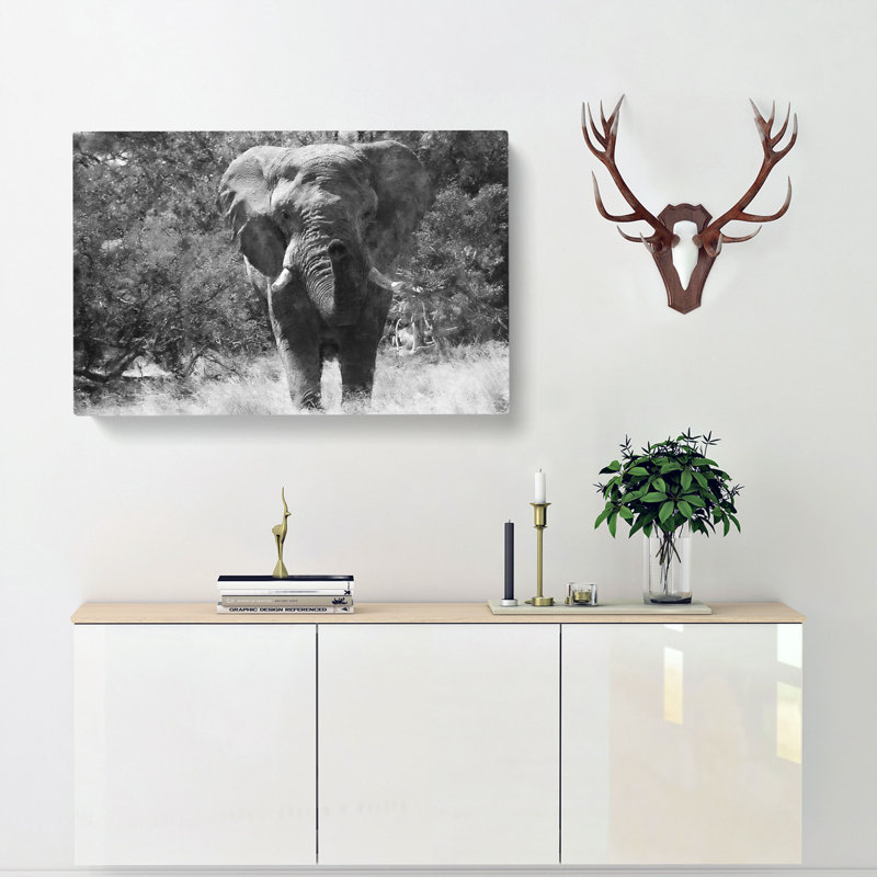 The Majestic Elephant - Wrapped Canvas Painting, 35cm H x 50cm W x 3cm D