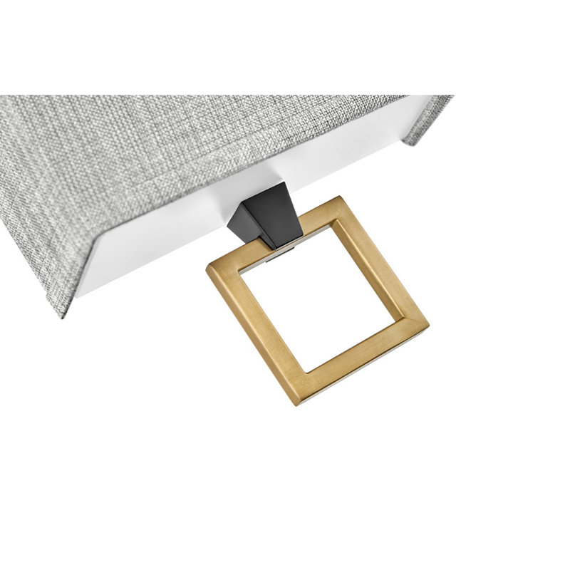 Black and Brass LED Wall Sconce with Gray Shade