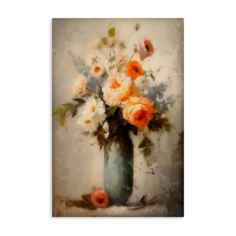 Toile à motif floral romantique, design par LSR Creative Studio, H 36 po x l 24 po