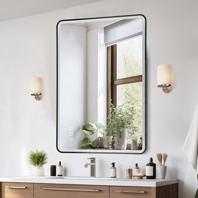 Cilla Led Bathroom Mirror 39" X27.5",Front Light And Backlit, Large Wall Mirrors With Anti-Fog