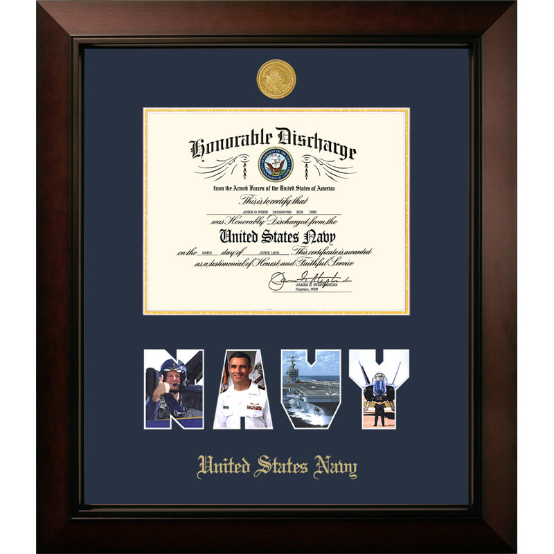 Navy Discharge Legacy Picture Frame, Gold