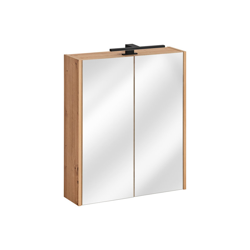 Ellinore 600mm W 720mm H Surface Frameless Medicine Cabinet Mirror 3 Adjustable, 60Cm