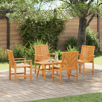 4 - Person Acacia Patio Dining Set with Rectangular Table