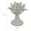 Porte-bougie de table, feuille de lotus sculpturale, gris moucheté, 10 po