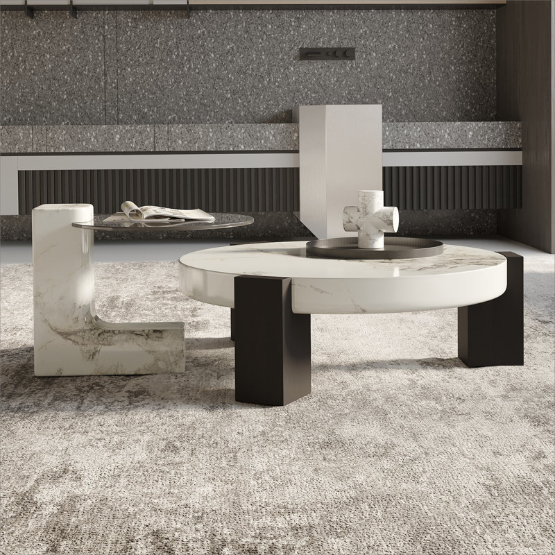 White Coffee Table With Side Table White