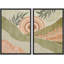 «Mid Century Modern Boho Pastel Green Abstract Landscape Valley», reproduction d'art sur toile encadrée 2 pièces-71660240-71660239