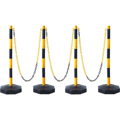 Cônes réglables de délimitation du trafic, barrière de sécurité du trafic avec base remplissable, chaîne de 8 pi, pour le contrôle de la circulation