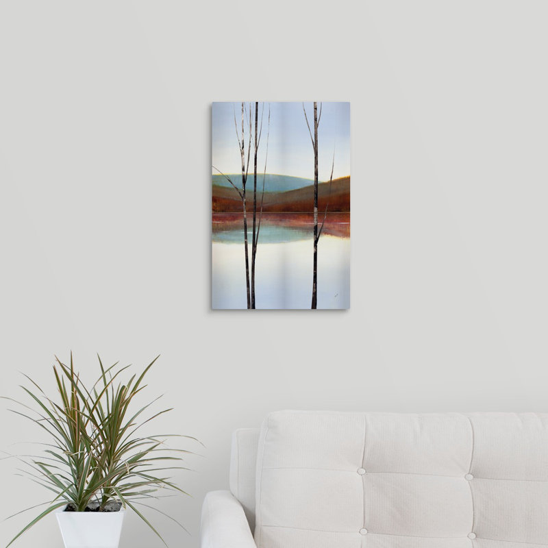 « calme eaux i », peinture sur toile, Toile tendue, H 18 po x l 12 po x P 1,25 po
