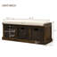 Banc de rangement rustique avec 3 bancs d'entrée classiques et amovibles avec coussin amovible-1329815422