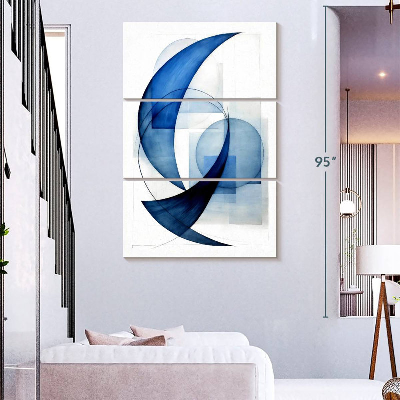 Avery Dynamic Blue Circles II, 74" H x 48" W