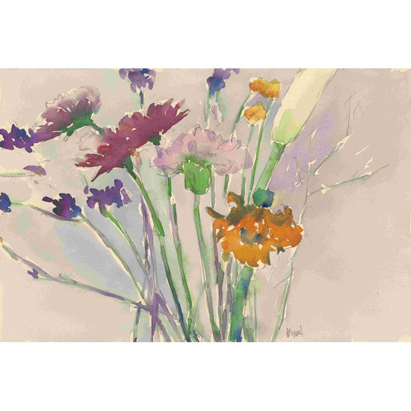 Reproduction sur toile tendue, "Wild Flower Cuttings" par Samuel Dixon, H 32 po x l 48 po