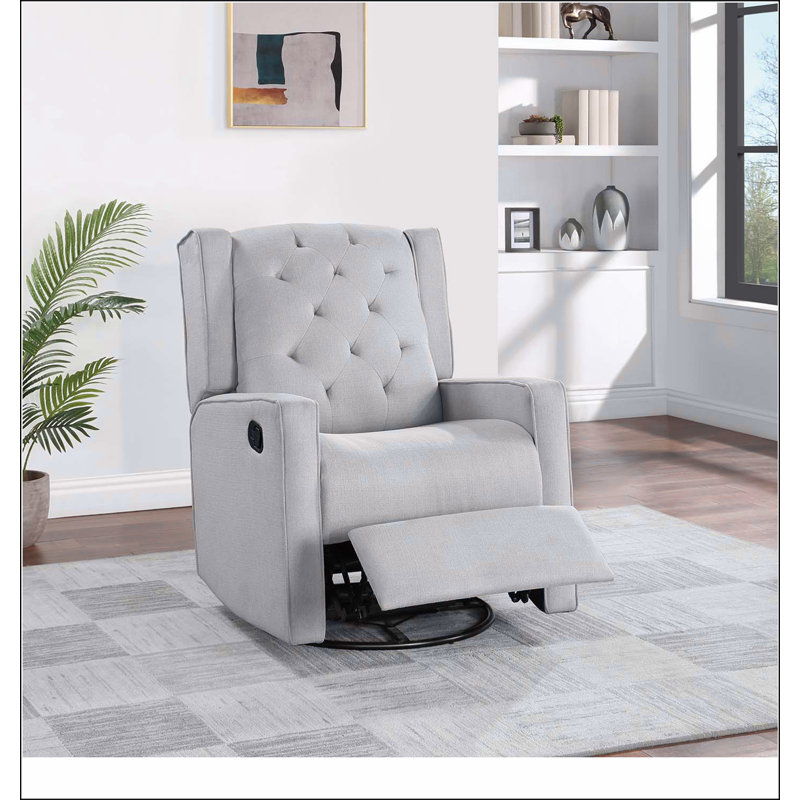 Swivel Glider Recliner, Light Gray