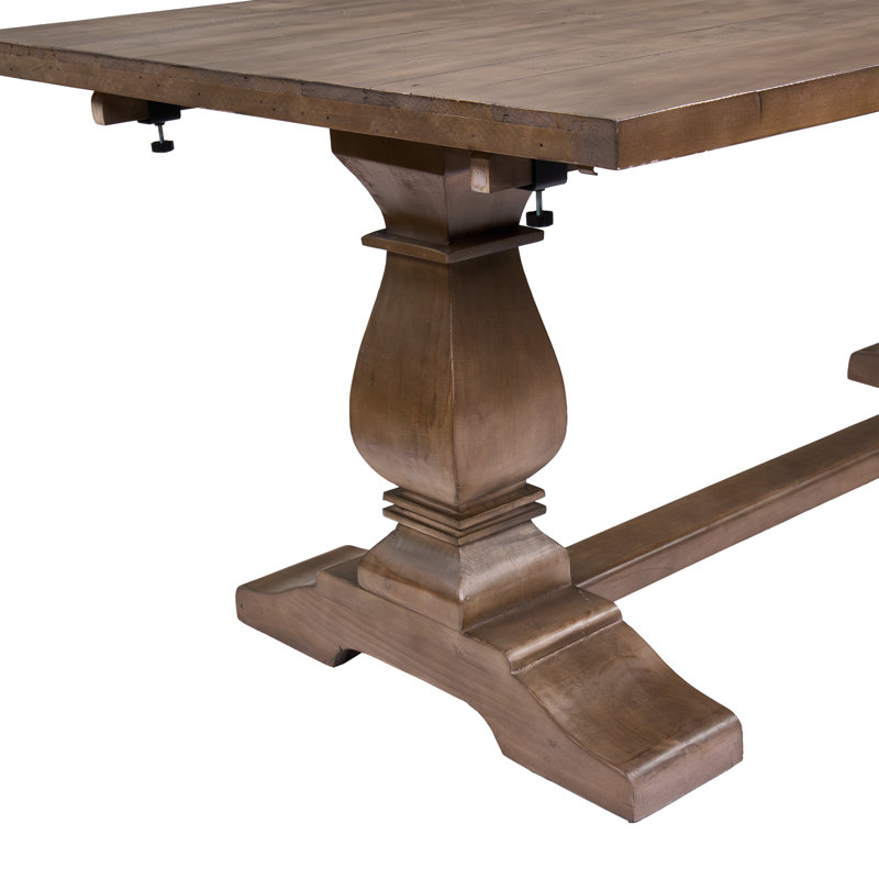 Ensemble de table de salle à manger en bois massif récupéré, 9 Pieces: Table, 8 Chairs, Brun patiné, Naturel