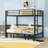 Metal Bunk Bed with Full Rail Top, Pull-Out Lower Bunk, and U-Shaped Sofa Design-45142198