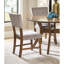 De 2 chaises en chêne de style Mid-Century moderne, siège capitonné gris, largeur 2, salle à manger 2, revêtement, dossier