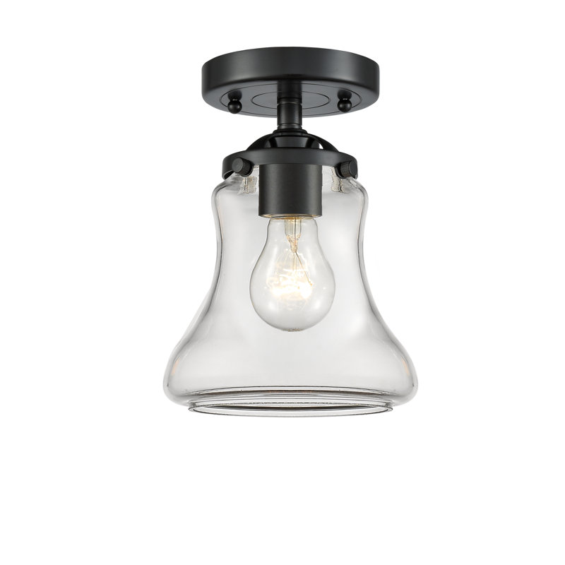 Edda Glass Semi Flush Mount, LED, Clear, Oil Rubbed Bronze