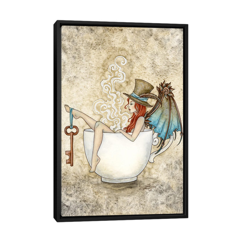Steam Bath, 60" H x 40" W x 1.5" D, Black Floater Framed Canvas, No Mat