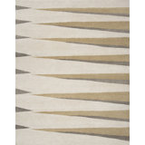 Gammon Geometric Area Rug in Ivory/Stone Gray/Burnished Gold