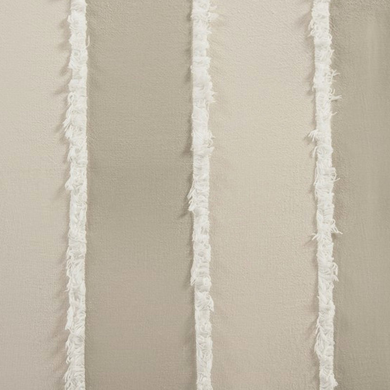 Housse de couette en coton très grand / très grand avec fermeture à boutons taupe et blanc à rayures multicolores