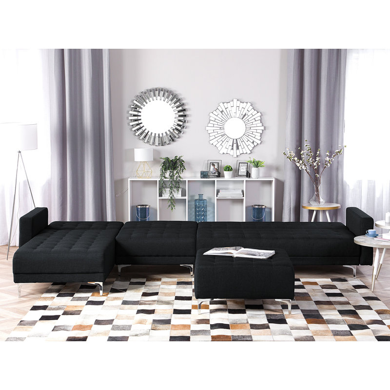 Finnegan 5 Seater Sofa Bed, Graphite, Left Hand Facing