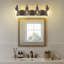 Abat-jour en verre transparent à 4 lumières pour salle de bain vintage, bronze huilé-884523567-884523562-884523564